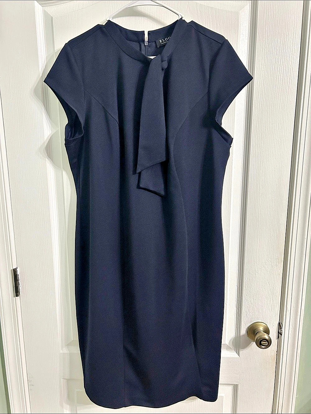 Eloquii Tie-Front Midi Dress in Black Size 16 Like New